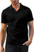 Men'S Fashion Athletic Muscle Polo Shirts V Neck Golf T-Shirts Workout Solid Color Tee Shirt Top