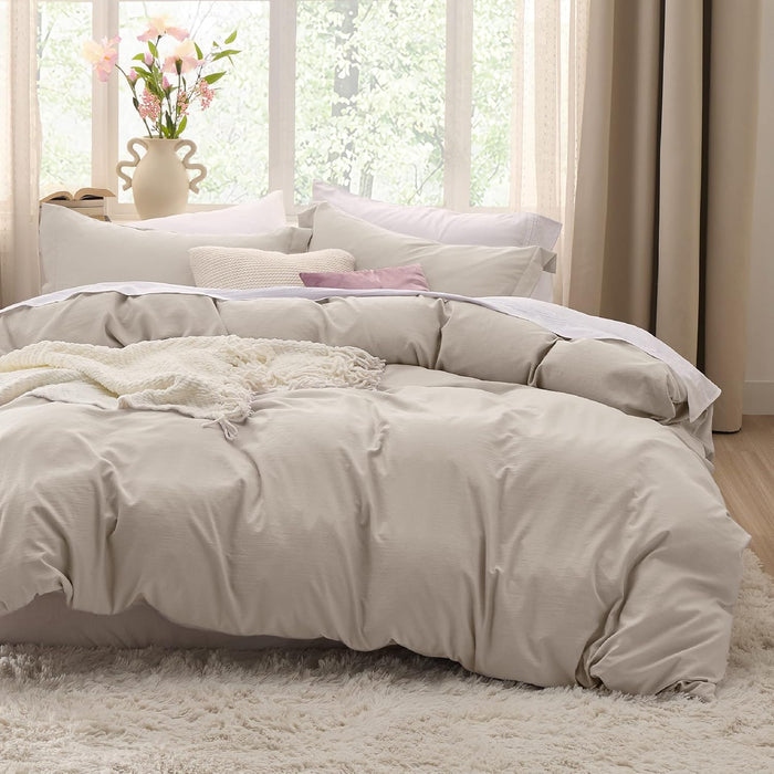 White Duvet Cover Queen Size - 3 Pieces Prewashed Extra Soft Bedding Set, Includes 1 Duvet Cover 90X90 Inches with Zipper Closure & 2 Pillow Shams, Comforter Not Included