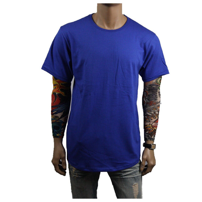 Mens Heavy T-Shirt BIG & TALL Long Extended Casual Basic Crew Neck Fashion S-5X