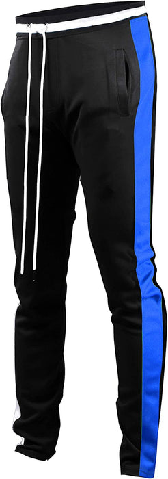 brand Mens Hip Hop Premium Slim Fit Track Pants - Athletic Jogger Bottom with Side Taping