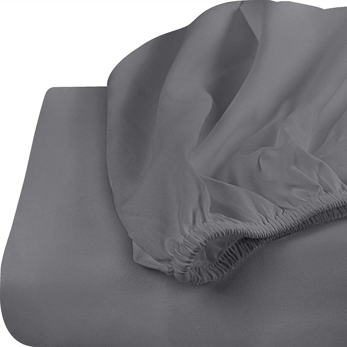 Queen Fitted Sheet - Bottom Sheet - Deep Pocket - Soft Microfiber - Shrinkage and Fade Resistant - Easy Care -1 Fitted Sheet Only (Grey)