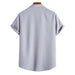 Mens T Shirts,Men'S Summer Fashion Short Sleeve Casual Solid Color Button-Up Shirts