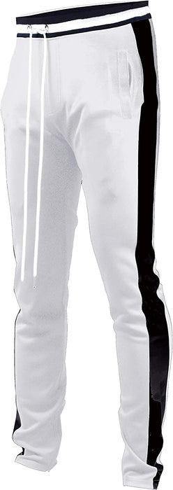 brand Mens Hip Hop Premium Slim Fit Track Pants - Athletic Jogger Bottom with Side Taping