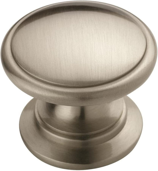 Amerock | Cabinet Knob | Satin Nickel | 1-1/4 Inch (32 Mm) Diameter | Ravino | 10 Pack | Drawer Knob | Cabinet Hardware