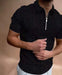 ⭐⭐Polo T Shirts Men Zipper Collar Fashion Golf Short Sleeve 2 Tone Zip Tee Dress