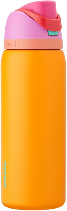 Freesip 24 oz Insulated Stainless Steel Water Bottle with Straw - BPA-Free for Sports, Travel, and School, Very Dark Finish