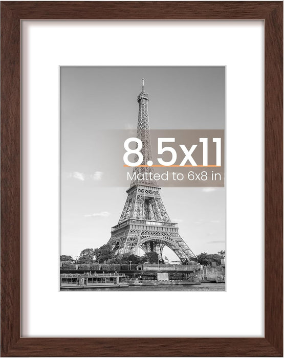 8X10 Picture Frame, Display Pictures 5X7 with Mat or 8X10 without Mat, Wall Hanging Photo Frame, Black, 1 Pack