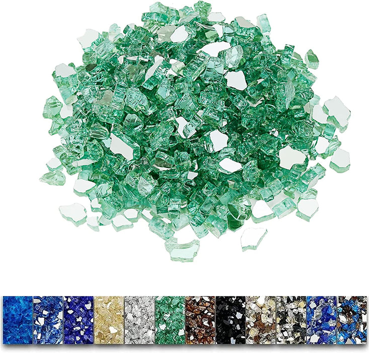 20 Pounds Bahama Blend Fire Glass for Fire Pit - 1/2 Inch High Luster Reflective Tempered Glass Rocks for Natural or Propane Fireplace, Safe for Outdoors and Indoors