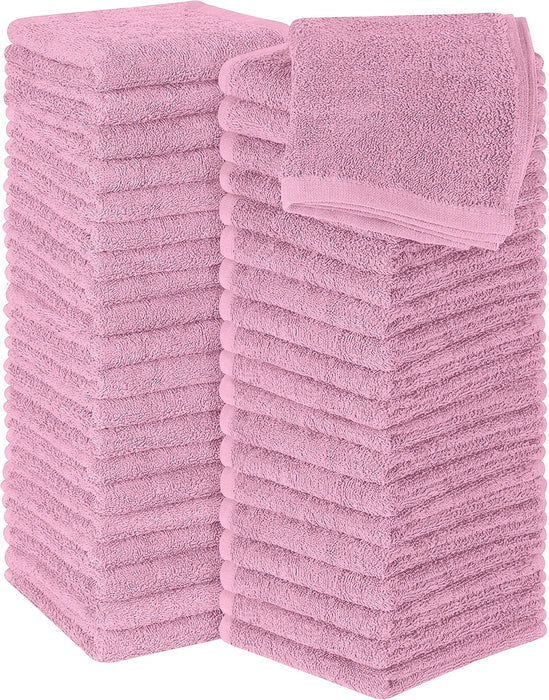 Cotton Washcloths Set - 100% Ring Spun Cotton, Premium Quality Flannel Face Cloths, Highly Absorbent and Soft Feel Fingertip Towels (24 Pack, White)