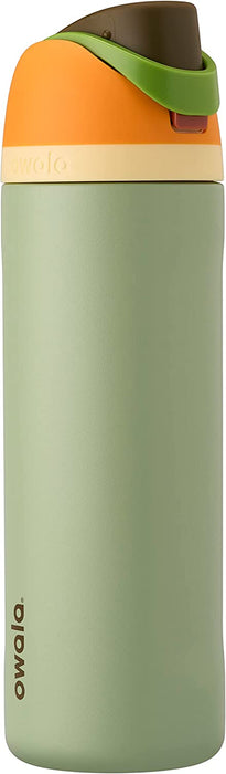 Freesip 24 oz Insulated Stainless Steel Water Bottle with Straw - BPA-Free for Sports, Travel, and School, Very Dark Finish