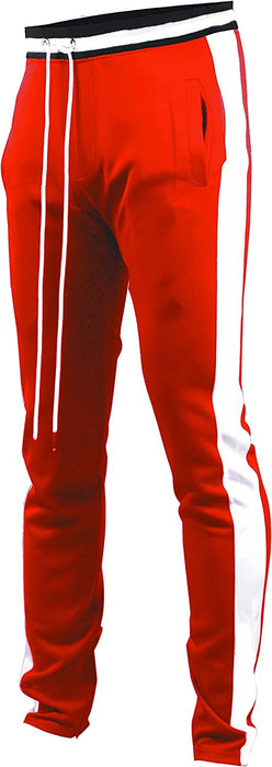 brand Mens Hip Hop Premium Slim Fit Track Pants - Athletic Jogger Bottom with Side Taping