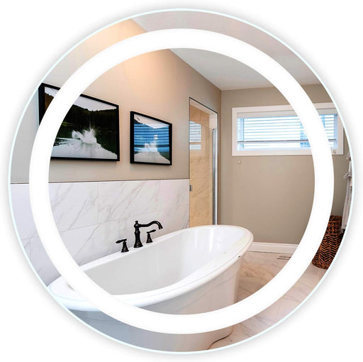 Circular LED Vanity Mirror - Front Lit Rounded Mirror for Bedroom, Bathroom or Shower - anti Fog & Wall-Mounted - Modern Home Decor - 44" Wide X 44" Tall