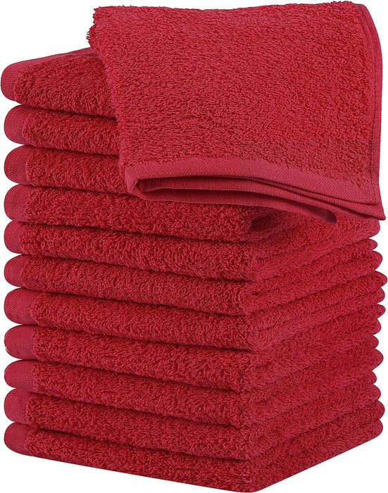 Cotton Washcloths Set - 100% Ring Spun Cotton, Premium Quality Flannel Face Cloths, Highly Absorbent and Soft Feel Fingertip Towels (24 Pack, White)