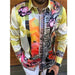 ⭐Button down Shirt Men Baroque Fashion Casual Party Long Sleeve Fancy Dress Soft