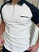 ⭐⭐Polo T Shirts Men Zipper Collar Fashion Golf Short Sleeve 2 Tone Zip Tee Dress