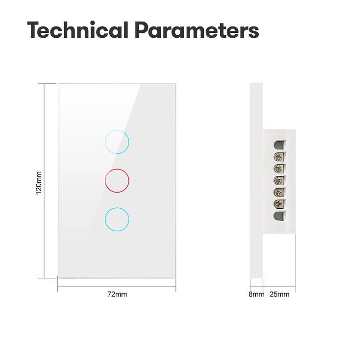 Glass Panel Touch-Sensor Smart Light Switch