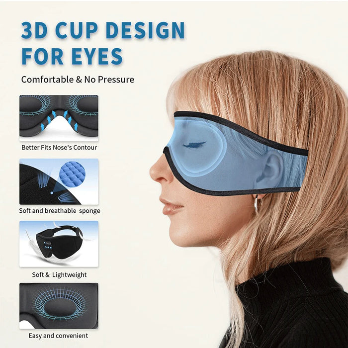 3D Eye Mask Music Play Sleeping Headphones