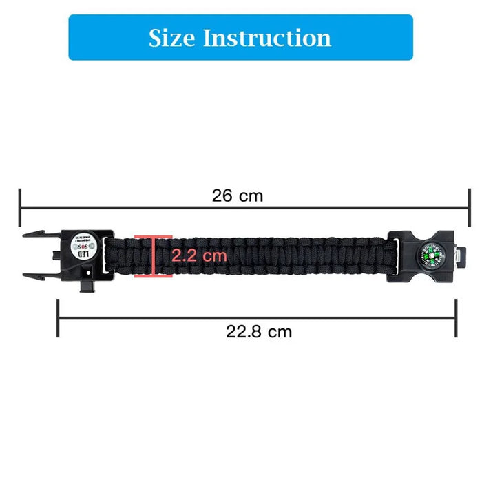 Outdoor SOS LED Light Survival Bracelet