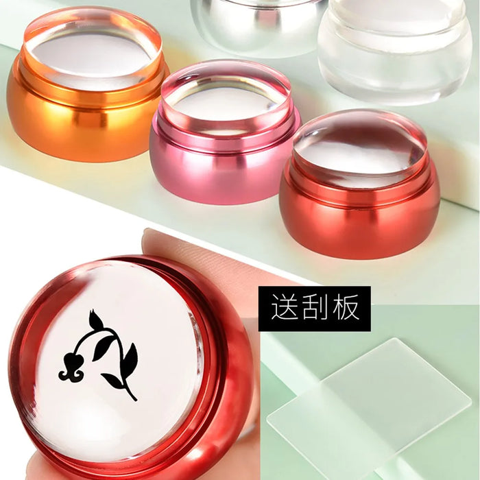 Jelly Silicone Nail Stamper Scraper Set