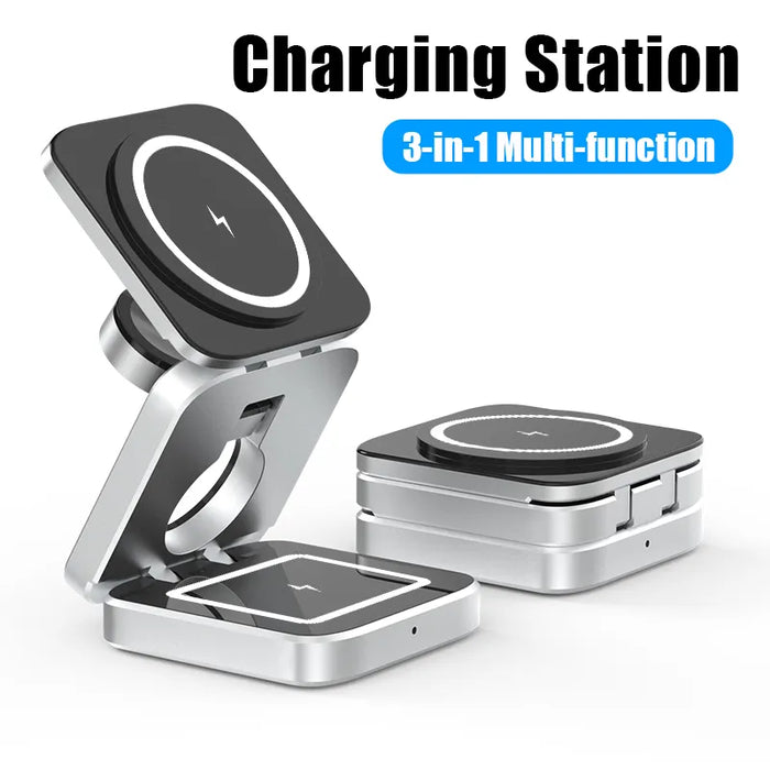 3-in-1 Foldable Magnetic Wireless Charger Stand