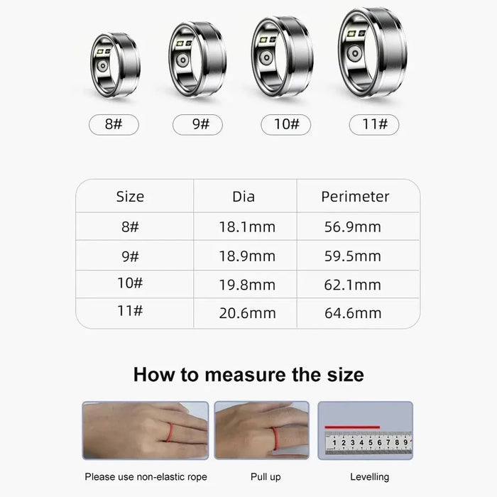 Smart Ring Heart Rate & Body Temperature Monitor