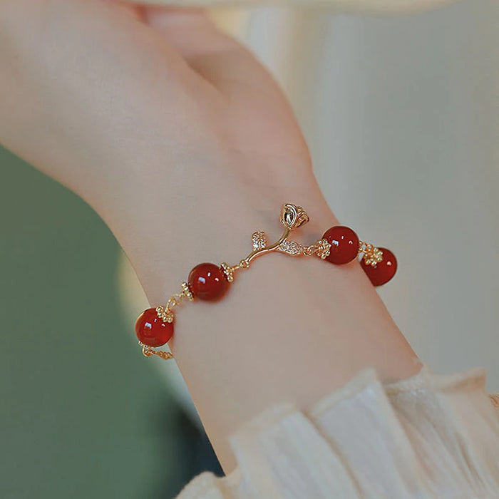 Korean Style Rose Charm Bracelet