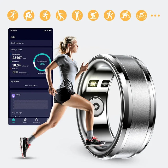 Smart Ring Heart Rate & Body Temperature Monitor