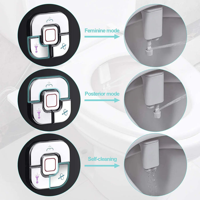 Bidet Toilet Seat Attachment Non-Electric Self-Cleaning