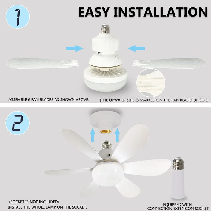 LED 30W Ceiling Fan with Light and Remote