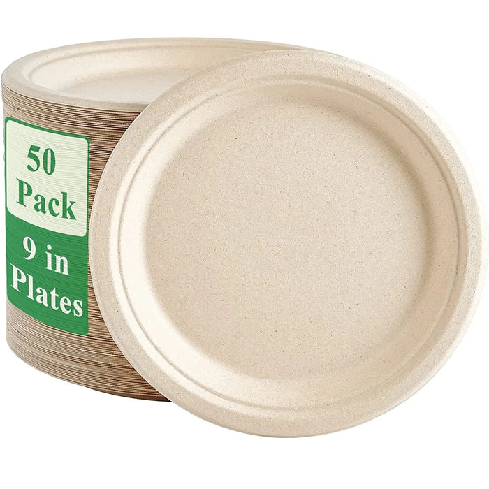 Natural Heavy-Duty Disposable Paper Plates