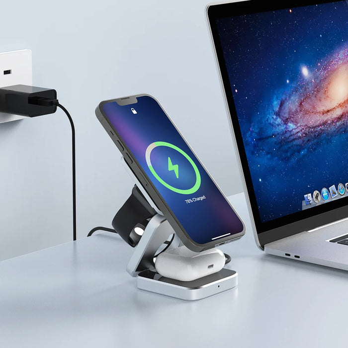 3-in-1 Foldable Magnetic Wireless Charger Stand