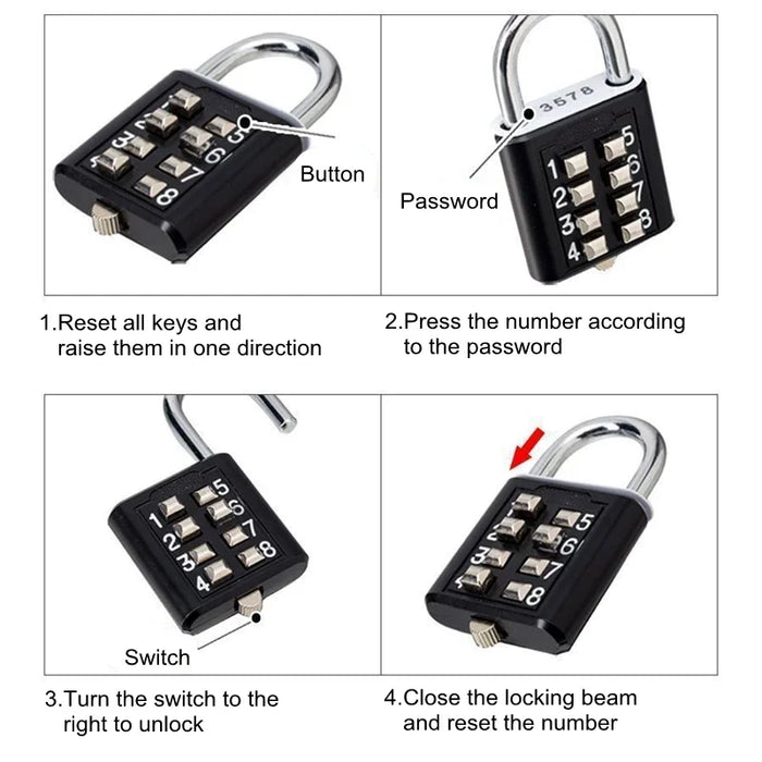 SecureGuard 8-Digit Combination Padlock