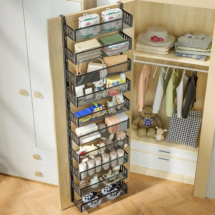 Adjustable Door Pantry Organizer Rack for Snacks