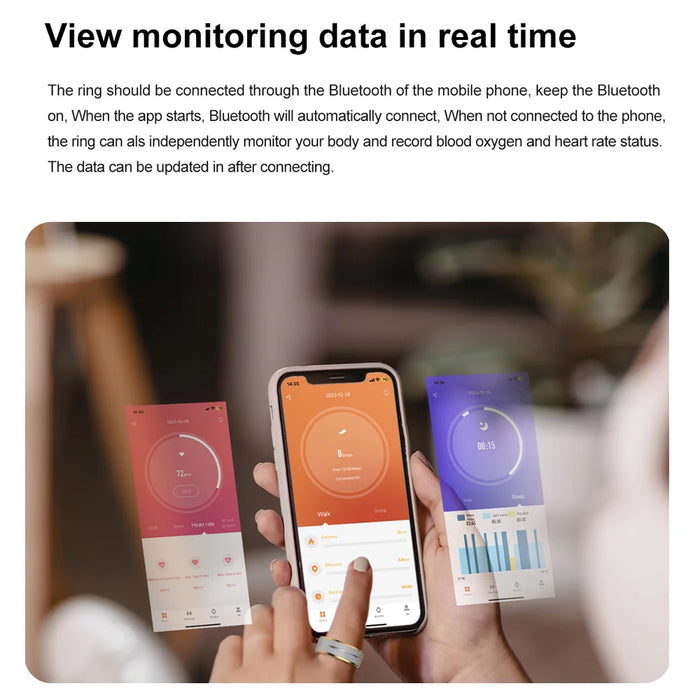 Health Monitoring Stainless Steel Ring