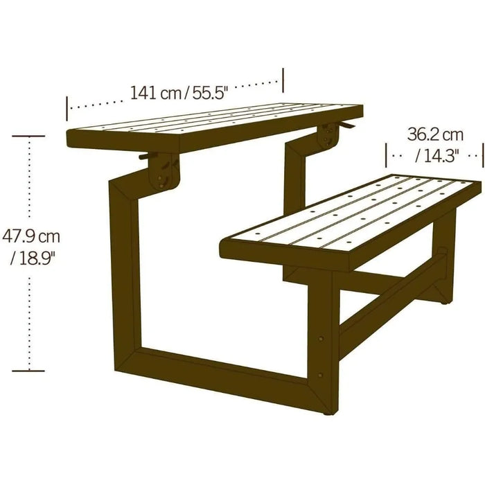 2-Seat Convertible Garden Bench/Table