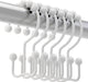 Shower Curtain Hooks Rings, Rust Resistant Metal Double Glide Shower Hooks Rings for Bathroom Shower Rods Curtains, Set of 12 Hooks - Nickel