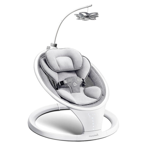 ® Bluetooth Enabled Lightweight Baby Swing with Natural Sway in 5 Ranges of Motion and Baby Bloom™ High-Contrast Infant Mobile