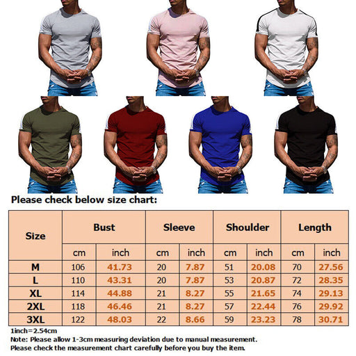 Mens Casual round Curved Hem T-Shirt Men Sport Fashion Short Sleeve T Shirts