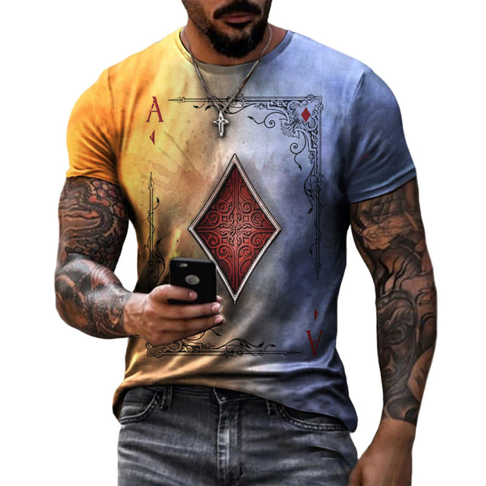 Fashion Men'S Summer Casual Printed round Neck Short Sleeve Muscle T-Shirt Tops