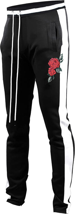 brand Mens Hip Hop Premium Slim Fit Track Pants - Athletic Jogger Bottom with Side Taping