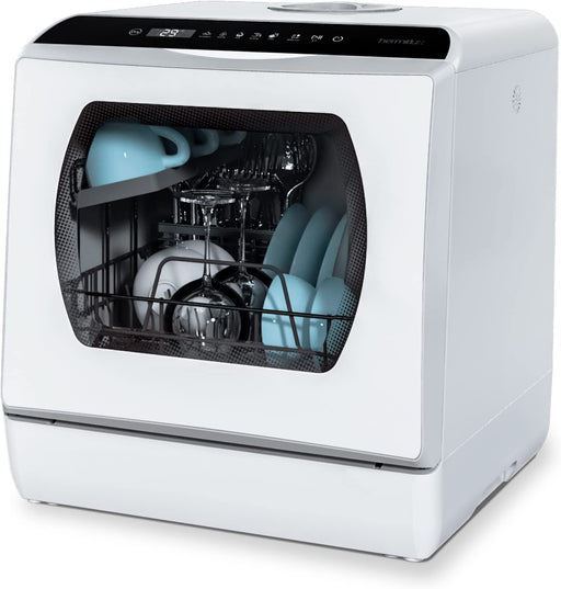 Countertop Dishwasher, 5 Washing Programs Portable Dishwasher with 5-Liter Built-In Water Tank for Glass Door