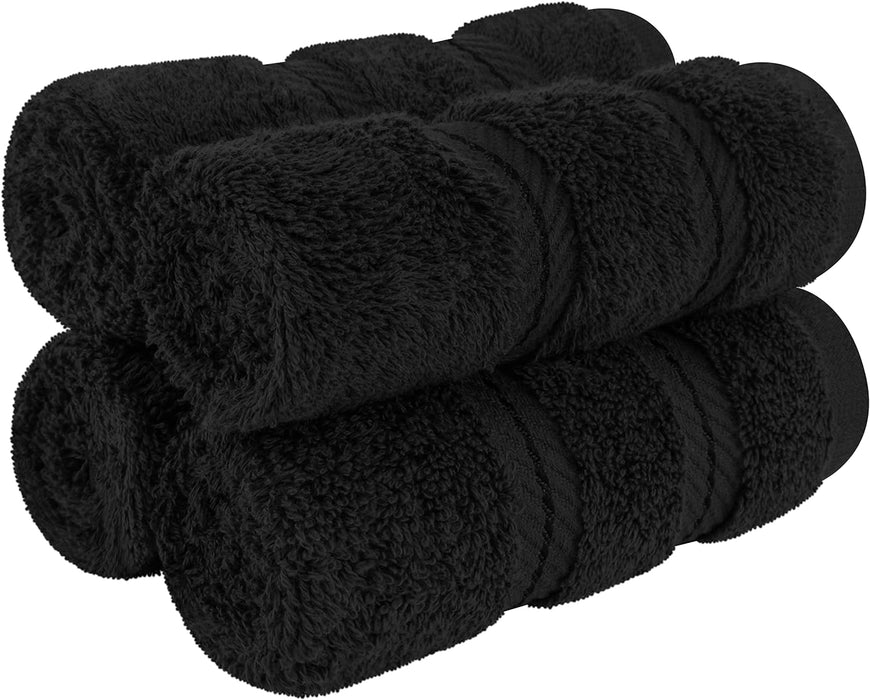 Luxury 4 Piece Bath Towel Set, 100% Cotton Turkish Bath Towels for Bathroom, 27X54 in Large Bathroom Shower Towels, Dark Gray Bath Towels