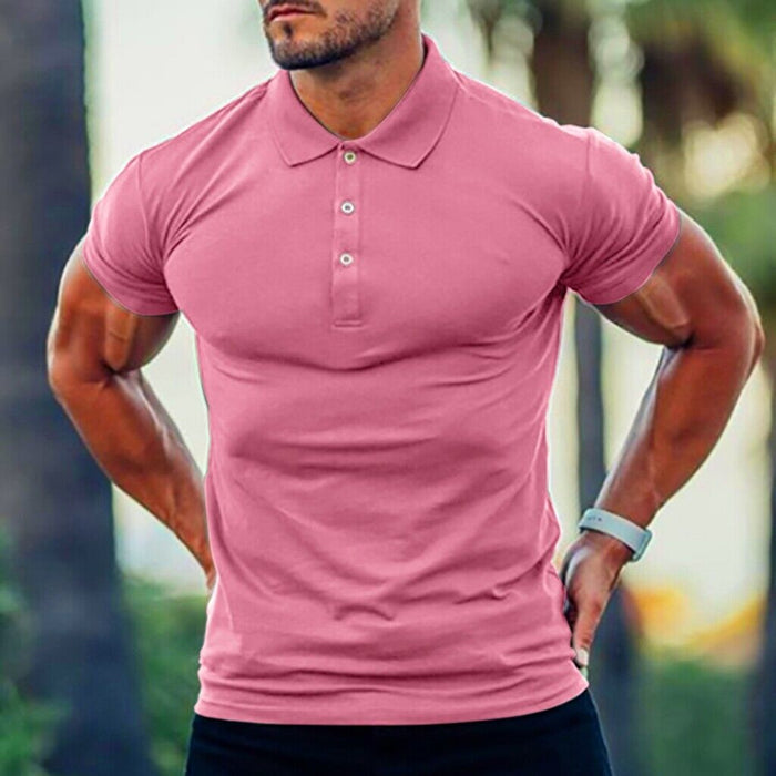 ⭐⭐Polo T Shirts Men Zipper Collar Fashion Golf Short Sleeve 2 Tone Zip Tee Dress