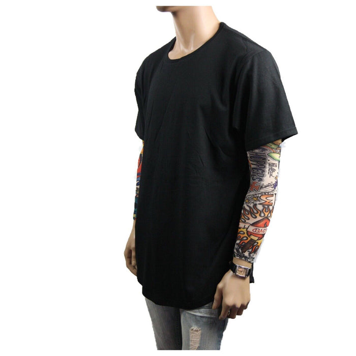 Mens Heavy T-Shirt BIG & TALL Long Extended Casual Basic Crew Neck Fashion S-5X