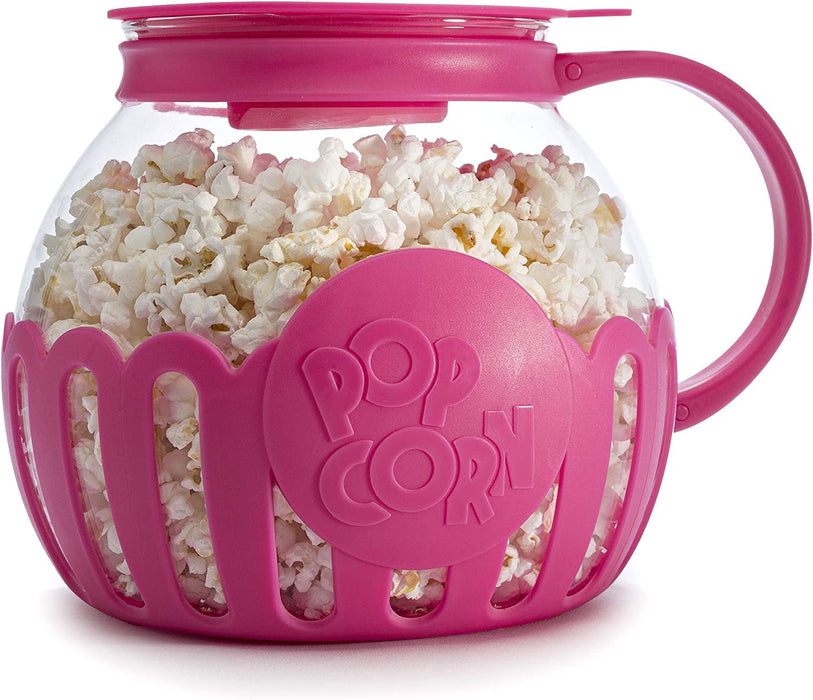 Patented Micro-Pop Microwave Popcorn Popper with Temperature Safe Glass, 3-In-1 Lid Measures Kernels and Melts Butter, Made without BPA, Dishwasher Safe, 3-Quart, Aqua