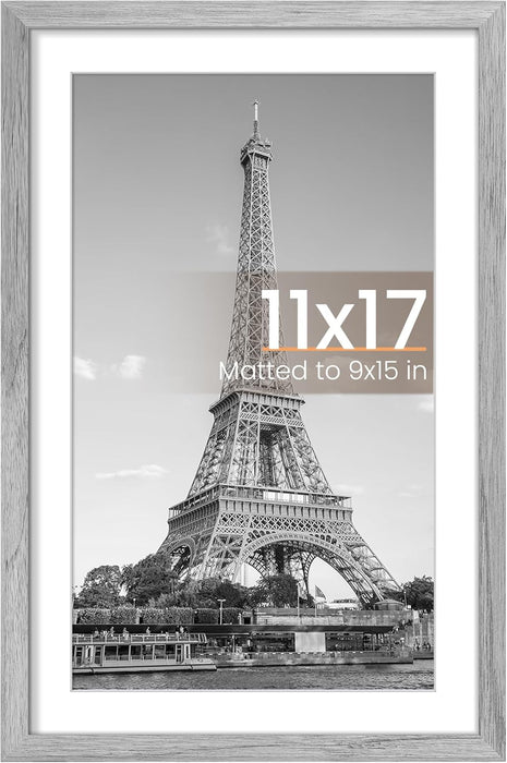 8X10 Picture Frame, Display Pictures 5X7 with Mat or 8X10 without Mat, Wall Hanging Photo Frame, Black, 1 Pack