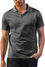 Men'S Fashion Athletic Muscle Polo Shirts V Neck Golf T-Shirts Workout Solid Color Tee Shirt Top