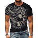 Men T Shirt Black Lion Gaze Fashion Graphic Short Sleeve Tee T-Shirt Classic Fit