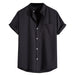 Mens T Shirts,Men'S Summer Fashion Short Sleeve Casual Solid Color Button-Up Shirts