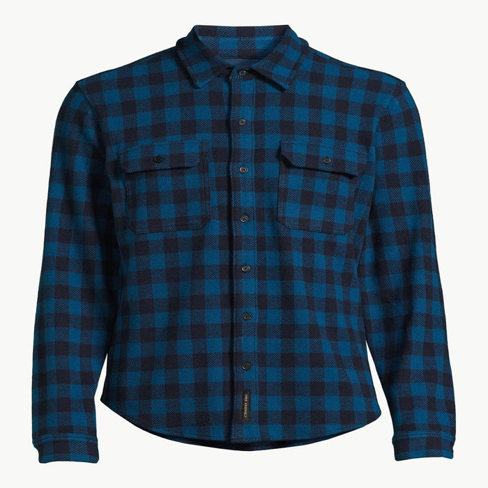 Free Assembly Men'S Knit Flannel Shirt